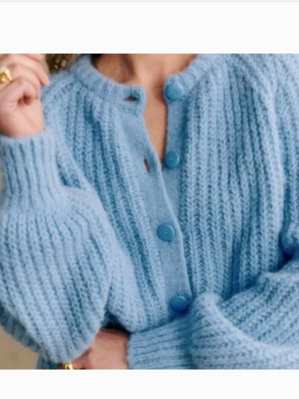 NWOT Sezane Emile Cardigan in Iceberg Blue xs